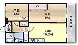 アンデュノール千里 2LDKの間取図画像
