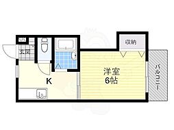 テラスパーク吹田 1Kの間取図画像