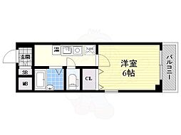 グランパレスレジェンド 1Kの間取図画像
