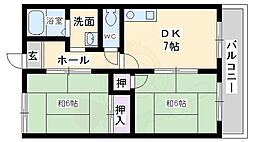 ハイツ山田南 2DKの間取図画像