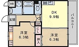 ノースアルカディア 2DKの間取図画像