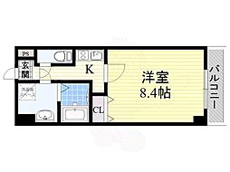 CITYSPIRE上新庄 1Kの間取図画像