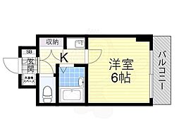 ラ・レジダンス・ド・江坂 1Kの間取図画像