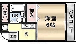 ナンノAsix 1Kの間取図画像