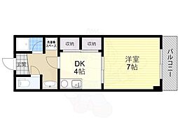イースト・フィールド 1Kの間取図画像