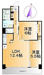 フォーシーズン開成山公園 2LDKの間取図画像