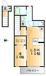 サウスポート赤木 1LDKの間取図画像