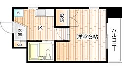 ネオステージASAKA 1Kの間取図画像