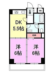 マエストーゾフィガー 2DKの間取図画像