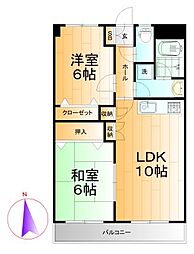 Leafハヤマ 2LDKの間取図画像