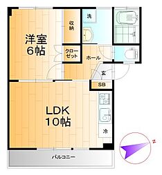 ブリベール方八町 1LDKの間取図画像
