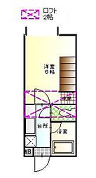 アリックハウスM'sクラブ 1Kの間取図画像