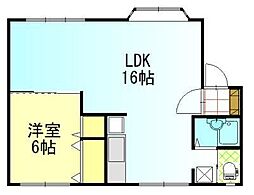 アメニティハウス 1LDKの間取図画像
