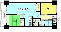 ラフェスタ秋田中通 2LDKの間取図画像