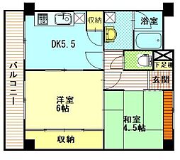 ラ・スペランツァ山王 2DKの間取図画像