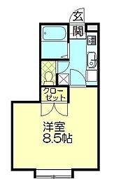 レジェンド南1 1Kの間取図画像