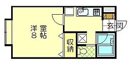 メゾンドペルル3 1Kの間取図画像