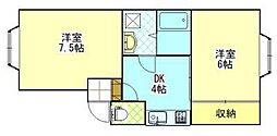 メゾンロイヤル3 2Kの間取図画像