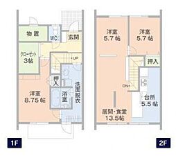 風の清澄A 2SLDKの間取図画像