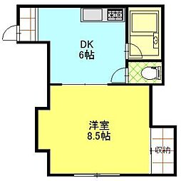 ロマンシャンゼリーゼ2 1DKの間取図画像