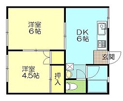 フォレスト21 2DKの間取図画像