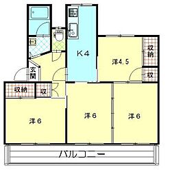 ノーベル登町 3Kの間取図画像