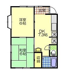 アネストM 2DKの間取図画像