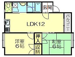 ピアネス日吉1 2LDKの間取図画像