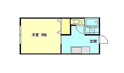 モアメーム東通 1Kの間取図画像