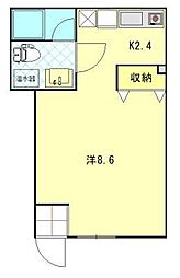 コーポラス手形 ワンルームの間取図画像