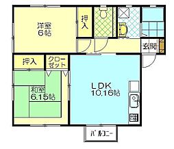 クレエ佐竹町 2LDKの間取図画像