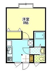 プライムパレスN2 1Kの間取図画像