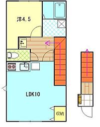 ラ・カシェット 1LDKの間取図画像