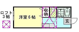 エスコート ワンルームの間取図画像