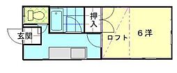 ロフティハウス 1Kの間取図画像