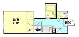 レオパレス川元山下町第2 1Kの間取図画像