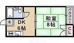 コーポ川上 1DKの間取図画像