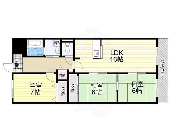 ルノン茨木2 ｜大阪府茨木市真砂３丁目(賃貸マンション3LDK・2階・80.00㎡)の写真 その2