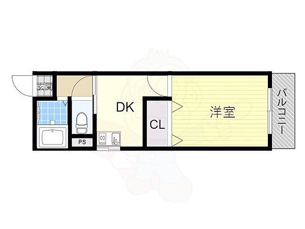 コーポ平尾 206｜大阪府茨木市水尾２丁目(賃貸マンション1DK・2階・26.46㎡)の写真 その2