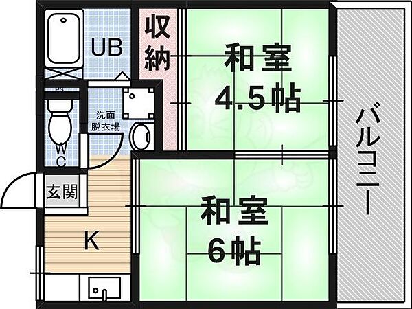 アーバン1 ｜大阪府摂津市東正雀(賃貸アパート2K・1階・29.81㎡)の写真 その2