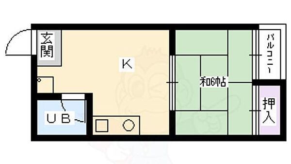 奥田孝コーポ 101｜大阪府茨木市寺田町(賃貸アパート1DK・1階・20.00㎡)の写真 その2