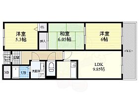 サンリッツ東千里 403 ｜ 大阪府吹田市岸部北５丁目20番3号（賃貸マンション3LDK・4階・60.50㎡） その2