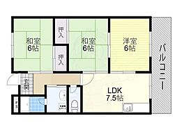 ハイツサニーサイド 3LDKの間取図画像