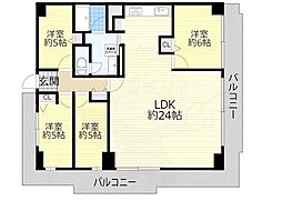 カルチェ茨木 4LDKの間取図画像