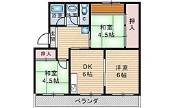 メゾン東茨木 3DKの間取図画像
