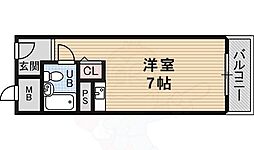美穂ケ丘サカタハイツ ワンルームの間取図画像