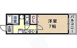 ヴィ・ラージュ吉田 1Kの間取図画像