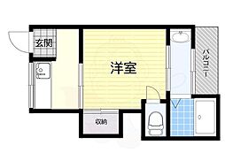 ヴィラナリー小川 1Kの間取図画像
