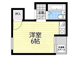 ユー・エス・ハイツ ワンルームの間取図画像
