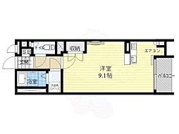 レオネクストエスプリ ワンルームの間取図画像